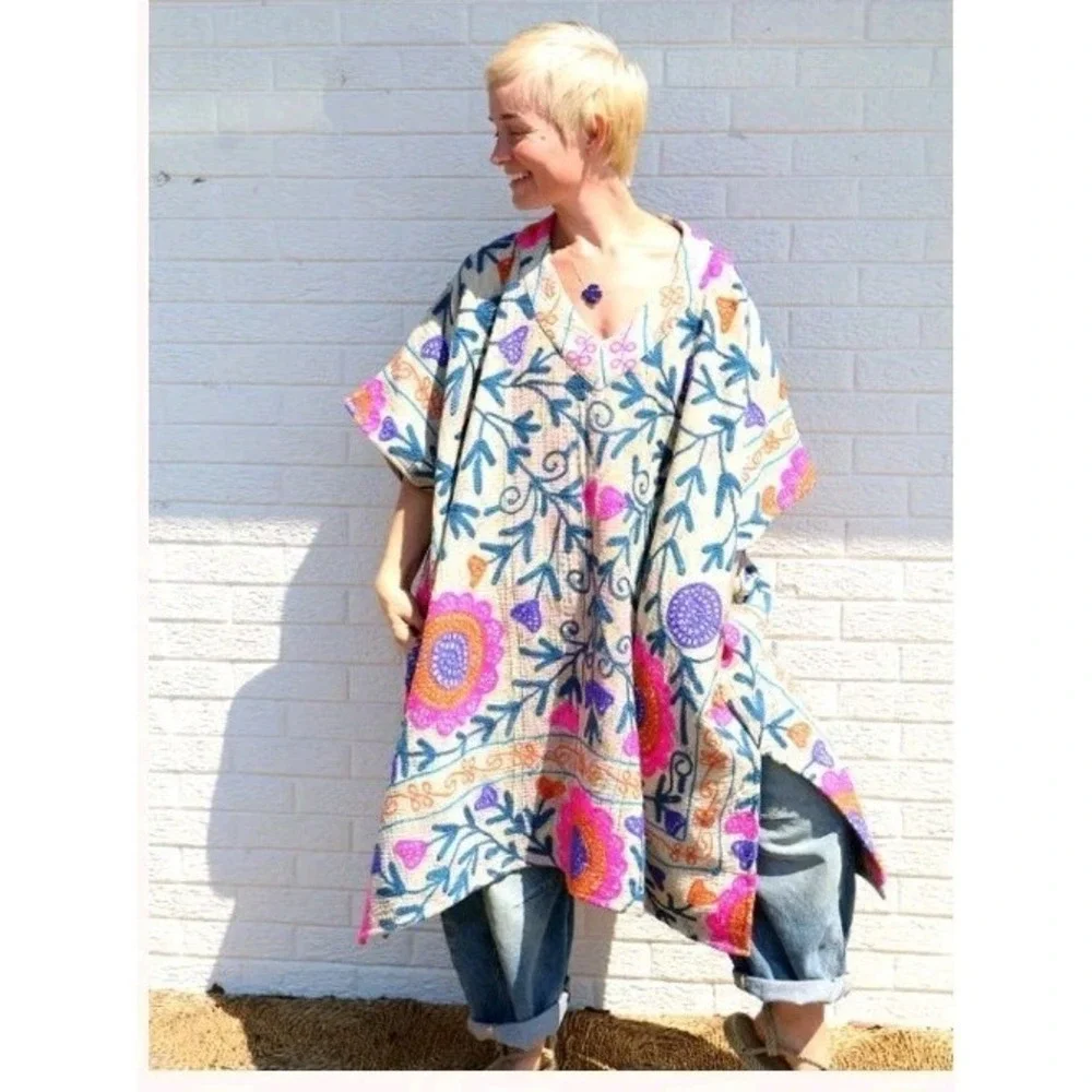 Kantha Bae Suzani Muu OS 0-22 NWT! Colorful Berries Flowers Boho Hippie Floral
